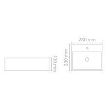 Lavabo cuadrado sobre encimera MINI 28 Tegler