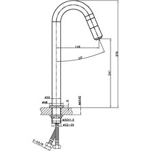 Grifo de lavabo de caño alto IO´S-5 de GME
