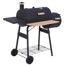 Barbacoa ahumadora con estantes y repisa - Outsunny