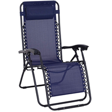 Tumbona plegable de textilene azul Outsunny
