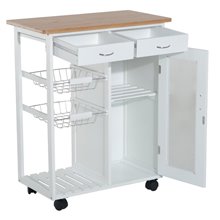 Carro de cocina completo madera blanco