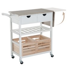 Carro de cocina extensible madera blanco
