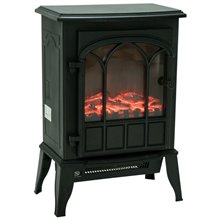 Chimenea eléctrica negra de pie Homcom