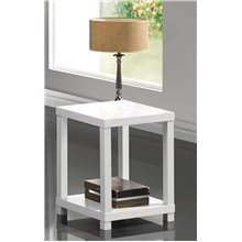 Mesa auxiliar ATAMBORADA blanca Iberodepot