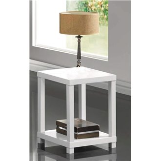 Mesa auxiliar ATAMBORADA blanca Iberodepot