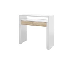 Escritorio ROBLE CANADIAN Y BLANCO ARTIK rieles Iberodepot