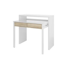 Escritorio ROBLE CANADIAN Y BLANCO ARTIK rieles Iberodepot