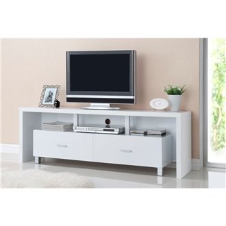 Mueble de televis&oacute;n 2 cajones blanco Iberodepot