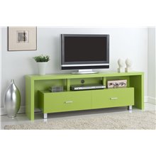 Mueble de televisón 2 cajones verde Iberodepot