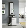 Mueble de recibidor blanco y ceniza con espejo Iberodepot