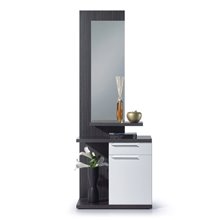 Mueble de recibidor blanco y ceniza con espejo...