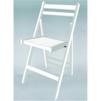 Silla plegable madera blanca IberoDepot
