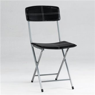 Silla plegable polipiel negra IberoDepot