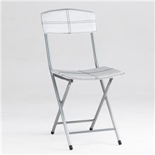 Silla plegable polipiel blanca IberoDepot