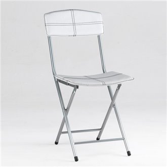 Silla plegable polipiel blanca IberoDepot