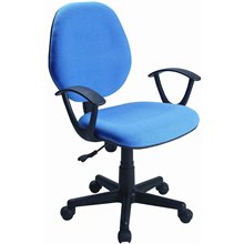 Silla escritorio ruedas y reposabrazos azul IberoDepot