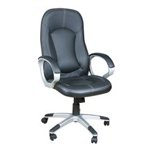 Silla despacho ruedas y reposabrazos POLIPIEL negra IberoDepot