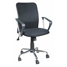 Silla escritorio ruedas y reposabrazos transpirable negra IberoDepot