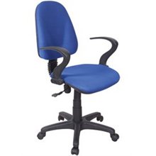 Silla escritorio ruedas y reposabrazos abierto azul IberoDepot
