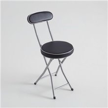 Taburete plegable acolchado negro IberoDepot