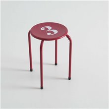 Taburete NÚMERO 3 rojo IberoDepot