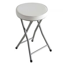 Taburete plegable acolchado bajo blanco IberoDepot