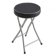 Taburete plegable acolchado bajo negro IberoDepot