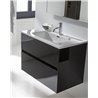 Pack mueble de ba&ntilde;o negro y lavabo Glass Line Sanchis