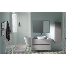 Pack mueble de baño blanco y lavabo Glass Line Sanchis