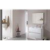 Pack mueble de ba&ntilde;o blanco y lavabo Glass Line Sanchis
