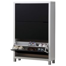 Zapatero KUBOX 3 puertas blanco y negro Iberodepot