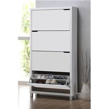 Zapatero KUBOX 4 puertas blanco Iberodepot