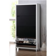 Zapatero KUBOX 4 puertas blanco y negro Iberodepot