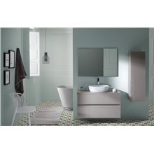 Pack mueble de baño Taupe y lavabo Glass Line Sanchis