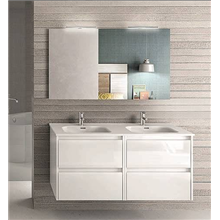 Mueble de baño 4 cajones con lavabo cerámico dos senos 120cm Sansa Royo