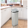 Papelera con sensor autom&aacute;tico de 50L plata Homcom