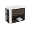 Mueble con lavabo resina 80cm Roble chocolate/Blanco B-Smart BATH+