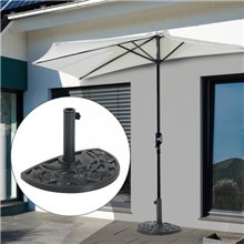 Soporte de sombrilla semicircular negro Outsunny