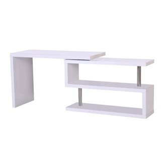 Escritorio blanco con estanter&iacute;a Homcom