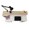 Escritorio con doble tablero estanter&iacute;a y cajonera Homcom