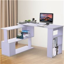 Escritorio multiformas blanco con estanterías Homcom