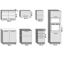 Cocina 240cm blanco brillo Paula Tarraco