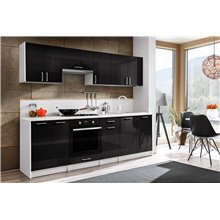 Cocina 240cm negro brillo Eliza Tarraco
