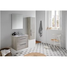 Pack mueble con 2 cajones, lavabo encastrado y espejo CUT LINE Sanchis