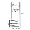 Mueble de recibidor met&aacute;lico con perchero negro HomCom