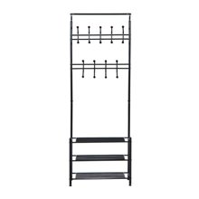 Mueble de recibidor metálico con perchero negro...