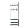 Mueble de recibidor met&aacute;lico con perchero negro HomCom