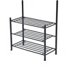 Mueble de recibidor met&aacute;lico con perchero negro HomCom