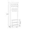 Mueble de recibidor met&aacute;lico con perchero blanco HomCom