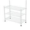 Mueble de recibidor met&aacute;lico con perchero blanco HomCom